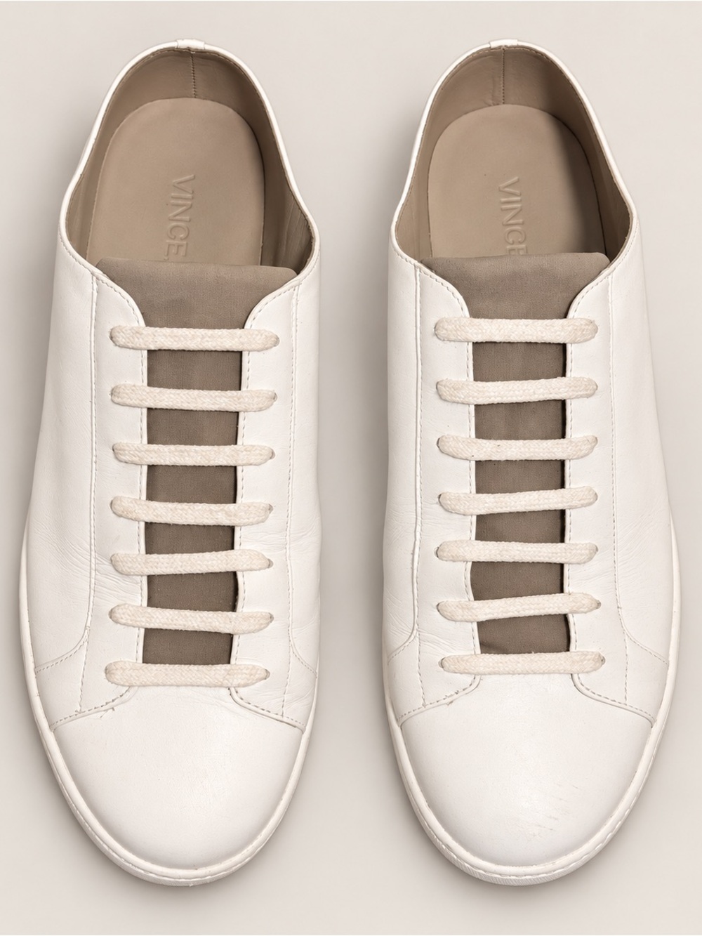 Vince Varley Leather Mule Slip-On Sneakers White Size 11